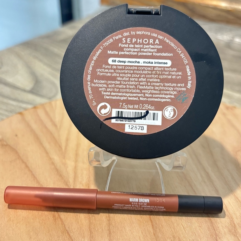 HUDA BEAUTY Brown Lip Liner with Sephora Black Compact BUNDLE! NEW!! - Picture 3 of 7